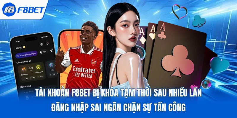 Tài khoản F8Bet bị khóa tạm thời sau nhiều lần đăng nhập sai ngăn chặn sự tấn công